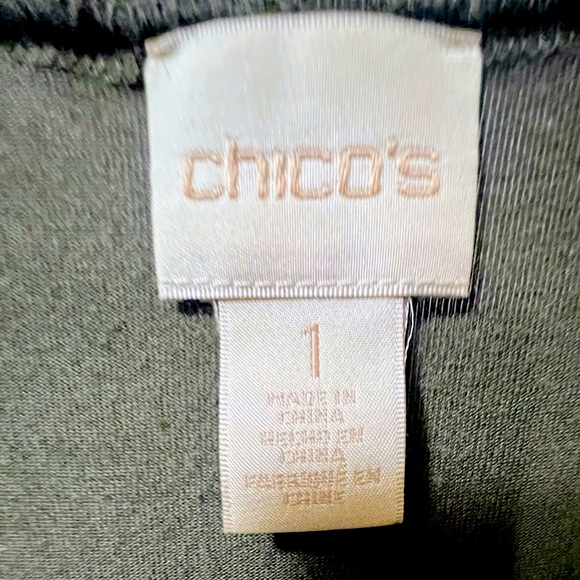 CHICOS SIZE 1 WOMENS GREEN BLOUSE LONG SLEEVES - Picture 7 of 10